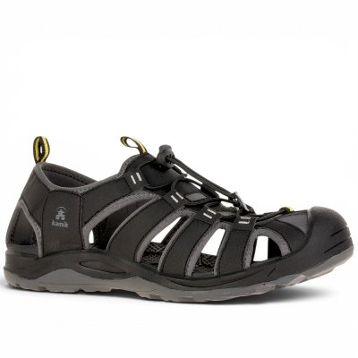 Kamik The Byron Bay 2 Herrsandal black svart gul täckt tå fotriktig vegan elastisk snabbsnörning sportsandal vattentålig
