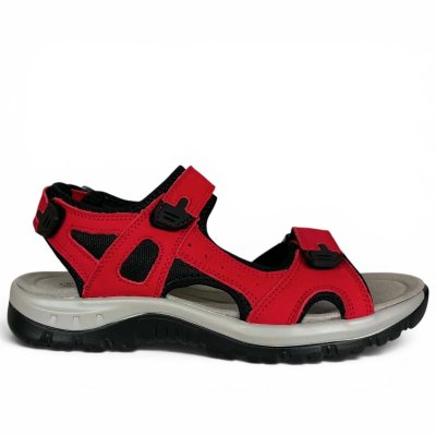 cc resorts emy red röd sandal dam gummisula fotriktig remmar memoryfoam