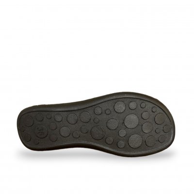 Inblu clog dam sandal skinn lätt stabil bekväm fotriktig täckt tå hålmönster