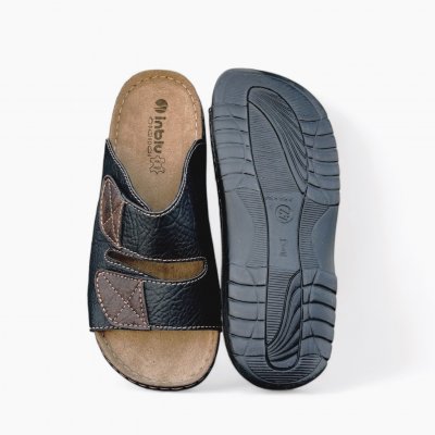 inblu sandal slippers herr skinn fotriktig slipin slipon mjuk