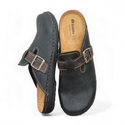 inblu toffla tofflor herr skinn fotriktig slipin slipon mjuk stängd tå