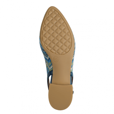 Jana bali Softline slingback dam klack loafer sko lågsko finsko kostymsko puläder textil bred läst fotriktig mjuk denim blå mult