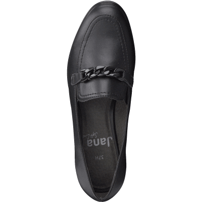 Jana comfort loafers svart nappa fotriktig skinnsko loafers lågsko