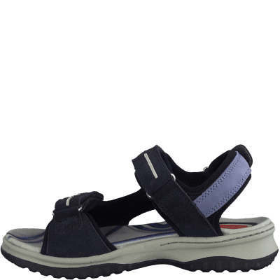 Jana Comfort Sandal läder Navy komfort fritid dam blå relaxfit rymlig läst remmar fotriktig