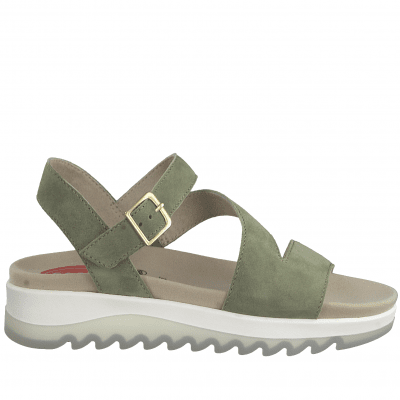 Jana Relax fit comfort sandal läder leather läder komfort fritid dam pistachio ljusgrön relax fit rymlig läst remmar fotriktig s