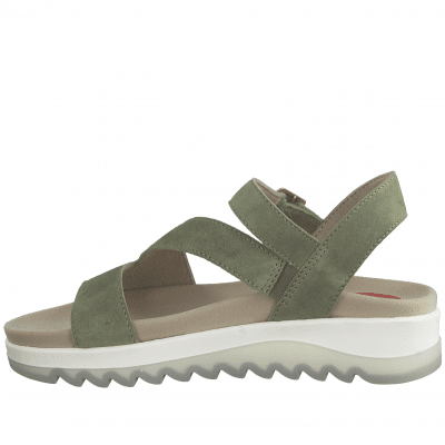 Jana Relax fit comfort sandal läder leather läder komfort fritid dam pistachio ljusgrön relax fit rymlig läst remmar fotriktig s