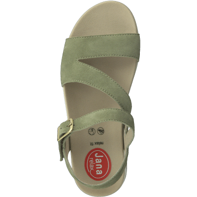 Jana Relax fit comfort sandal läder leather läder komfort fritid dam pistachio ljusgrön relax fit rymlig läst remmar fotriktig s