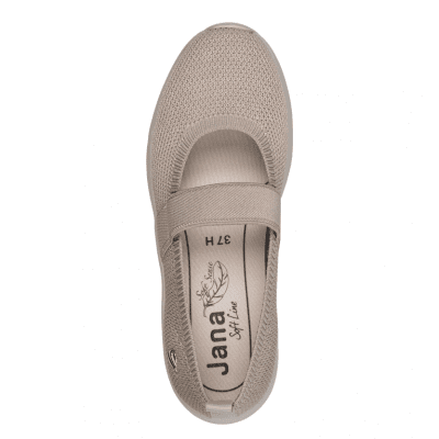 Jana letti ballerina hallux valgus walking promenad pepper beige rymlig läst tygsko fotriktig komfortsko eva memoryfoam