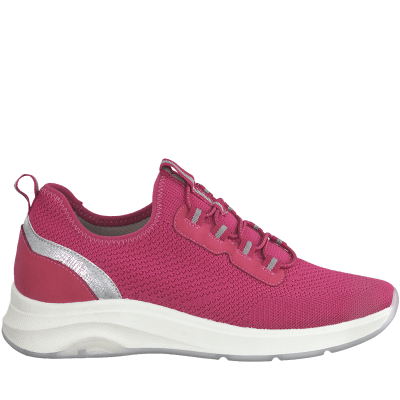 Jana letti Sneaker Slip-On fuxia cerise rosa rymlig läst tygsko fotriktig komfortsko