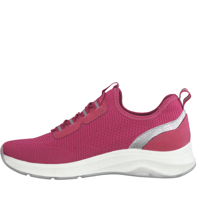 Jana letti Sneaker Slip-On fuxia cerise rosa rymlig läst tygsko fotriktig komfortsko