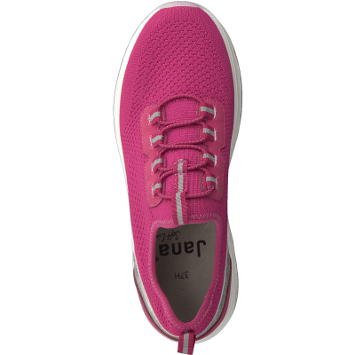 Jana letti Sneaker Slip-On fuxia cerise rosa rymlig läst tygsko fotriktig komfortsko