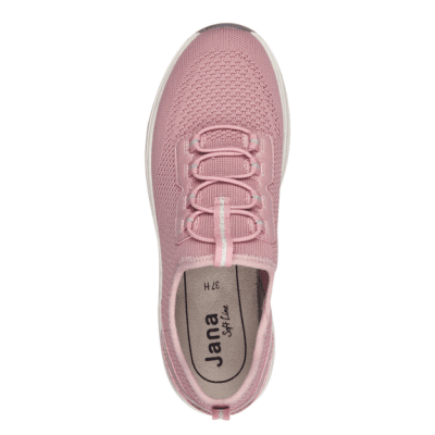 Jana letti Sneaker Slip-On denim blå svart rymlig läst tygsko fotriktig berry rosa komfortsko vegan