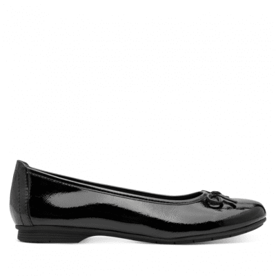 Jana panama Softline Ballerinasko lack patent loafer damsko lågsko finsko kostymsko puläder textil bred läst fotriktig mjuk svar