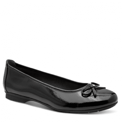 Jana panama Softline Ballerinasko lack patent loafer damsko lågsko finsko kostymsko puläder textil bred läst fotriktig mjuk svar