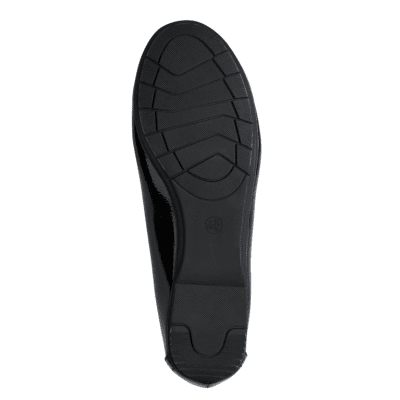 Jana panama Softline Ballerinasko lack patent loafer damsko lågsko finsko kostymsko puläder textil bred läst fotriktig mjuk svar