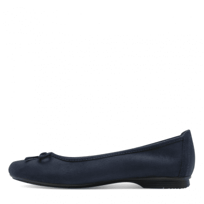 Jana panama Softline Ballerinasko loafer damsko lågsko finsko kostymsko puläder textil bred läst fotriktig mjuk navy marinblå