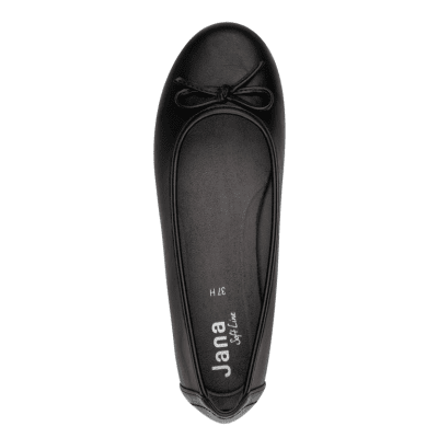Jana panama Softline Ballerinasko loafer damsko lågsko finsko kostymsko puläder textil bred läst fotriktig mjuk svart black