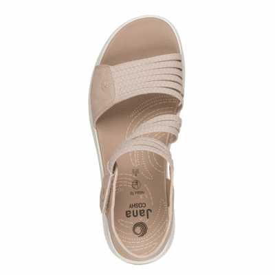 Jana Coshy Rosa Sandal beige aprikos sandalett hallux valgus problemfot comfort textil komfort fritid dam relax fit rymlig läst