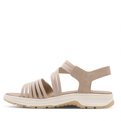 Jana Coshy Rosa Sandal beige aprikos sandalett hallux valgus problemfot comfort textil komfort fritid dam relax fit rymlig läst