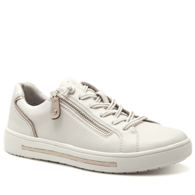 Jana sitane Soft Line beige gold Sneaker med dragkedja Rymlig Läst h-bredd komfort memoryfoam dam