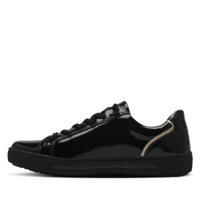 Jana sitane Soft Line Black Gold Sneaker med dragkedja Rymlig Läst h-bredd komfort memoryfoam dam