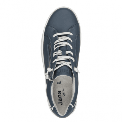 sitane Soft Line navy blå Sneaker med dragkedja Rymlig Läst h-bredd komfort memoryfoam skinn dam