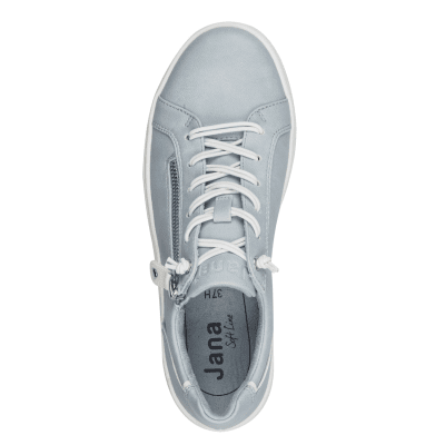 sitane Soft Line sky ljusblå Sneaker med dragkedja Rymlig Läst h-bredd komfort memoryfoam skinn dam