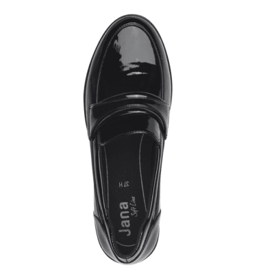 jana softline eloq lågsko loafer resår grov sula fotriktig foam mjuk fotbädd urtagbar black svart