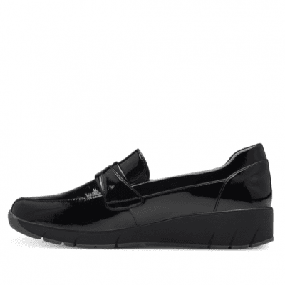 jana softline eloq lågsko loafer resår grov sula fotriktig foam mjuk fotbädd urtagbar black svart