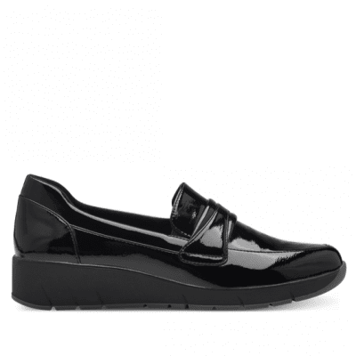 jana softline eloq lågsko loafer resår grov sula fotriktig foam mjuk fotbädd urtagbar black svart