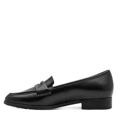 jana softline komo lågsko loafer äkta skinn leather fotriktig foam mjuk fotbädd urtagbar svart black