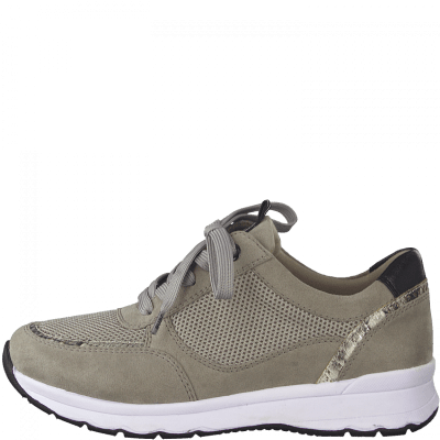 Jana Soft Line Sneaker med Rymlig Läst / Stone h-bredd komfort memoryfoam textil damsko fotriktig