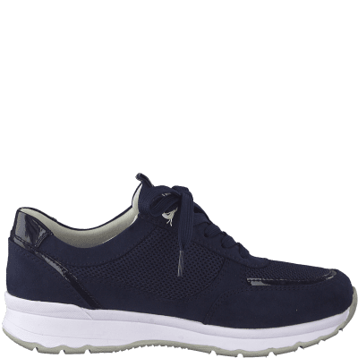 Jana Soft Line Sneaker med Rymlig Läst navy marinblå h-bredd komfort memoryfoam textil damsko fotriktig