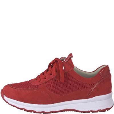 Jana Soft Line Sneaker med Rymlig Läst red röd h-bredd komfort memoryfoam textil damsko fotriktig