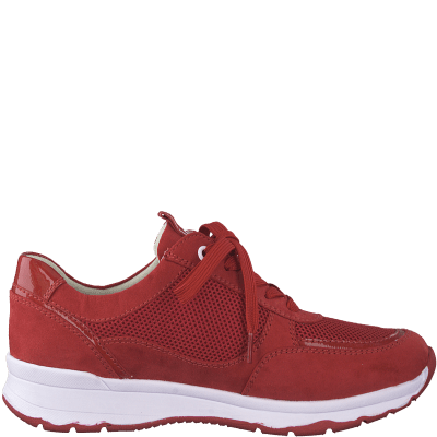 Jana Soft Line Sneaker med Rymlig Läst red röd h-bredd komfort memoryfoam textil damsko fotriktig