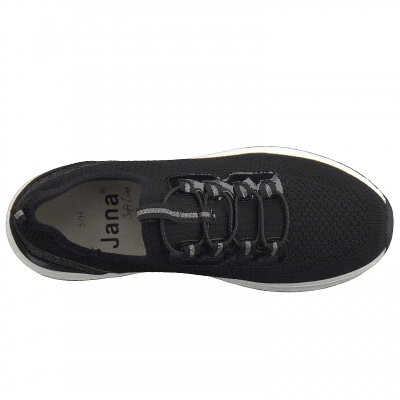 Sneaker Slip-On Black svart rymlig läst tygsko fotriktig gul komfortsko