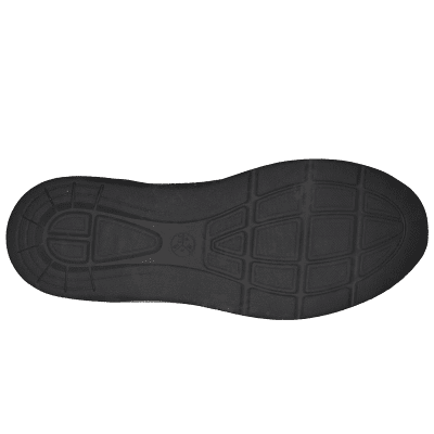 Sneaker Slip-On Black svart rymlig läst tygsko fotriktig gul komfortsko