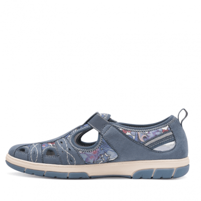 Jana halo sandalsko lågsko hallux valgus walking promenad denim blå rymlig läst tygsko fotriktig komfortsko eva memoryfoam