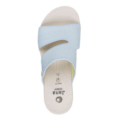 Jana Softline Unno Sandal sky sun blå gul comfort textil komfort fritid dam relax fit rymlig läst fotriktig hbred
