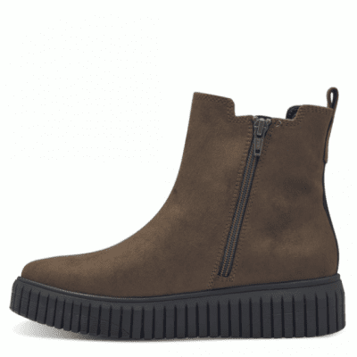 jana softline wera chelseaboots damkänga resår dragkedja grov sula fotriktig foam mjuk fotbädd urtagbar olive grön brun