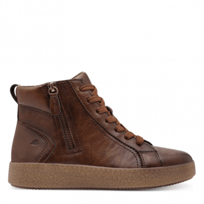 jana softline zia vinter varmfodrad boots damkänga resår dragkedja grov sula fotriktig foam mjuk fotbädd urtagbar chestnut brun
