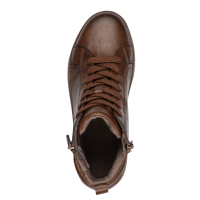 jana softline zia vinter varmfodrad boots damkänga resår dragkedja grov sula fotriktig foam mjuk fotbädd urtagbar chestnut brun