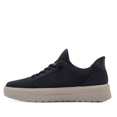 Jana step in slip on Soft Line Sneaker dam navy marin blå Rymlig läst h-bredd komfort bekväm fotriktig walking promenad friti
