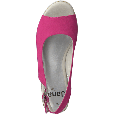 Jana toro Relax comfort fuxia rosa kilklack textil komfort fritid dam relax fit rymlig läst remmar fotriktig