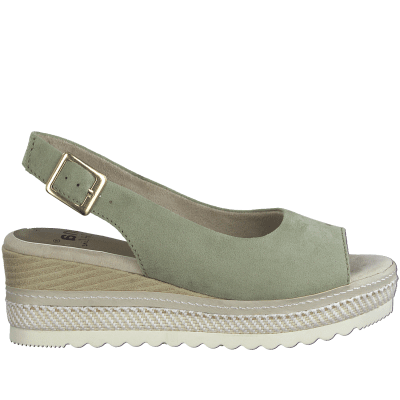 Jana toro Relax comfort sage ljusgrön khaki kilklack textil komfort fritid dam relax fit rymlig läst remmar fotriktig