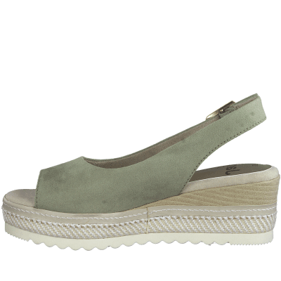 Jana toro Relax comfort sage ljusgrön khaki kilklack textil komfort fritid dam relax fit rymlig läst remmar fotriktig