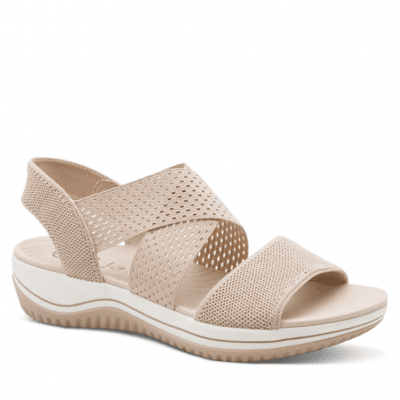 Jana Softline Unni Sandal beige gold guld remmar comfort textil komfort fritid dam relax fit rymlig läst fotriktig hbredd