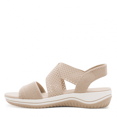 Jana Softline Unni Sandal beige gold guld remmar comfort textil komfort fritid dam relax fit rymlig läst fotriktig hbredd