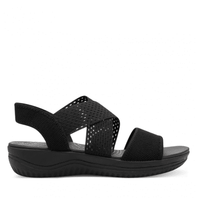 Jana Softline Unni Sandal black svart remmar comfort textil komfort fritid dam relax fit rymlig läst fotriktig hbredd