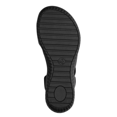 Jana Softline Unni Sandal black svart remmar comfort textil komfort fritid dam relax fit rymlig läst fotriktig hbredd